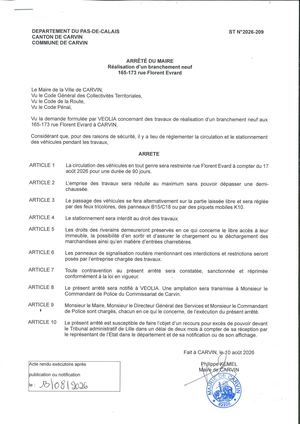 TRAVAUX REALISATION D'UN BRANCHEMENT NEUF_165-173 RUE FLORENT EVRARD_ENT VEOLIA