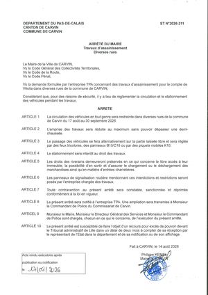 TRAVAUX D'ASSAINISSEMENT_DIVERSES RUES_ENT TPA