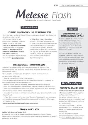 Flash n°18 du 16 au 30 septembre 2026