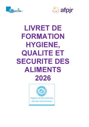 Livret Formation Hygiene Afpjr 2026