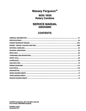 9520 9530 Rotary Combine Service Manual Pdf