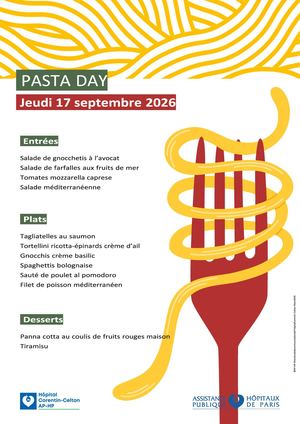 Affiche A3 Menu Pasta Day Septembre 2026