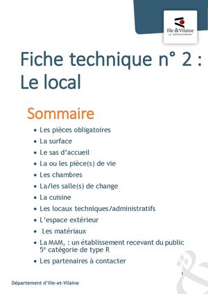 Fiche Technique Locaux MAM