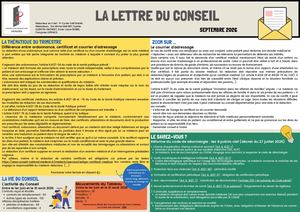 26 Septembre La Lettre Du Conseil