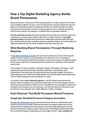 How A Top Digital Marketing Agency Builds Brand Permanence