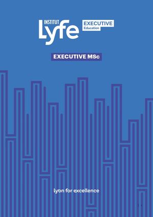 Institut Lyfe Executive Education - Executive MSc
