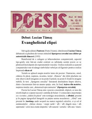Lucian Tamas – Spargerea Cercului | Text critic de Paul-Emanuel Silvan