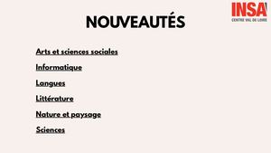Nouveautés Learning Centers