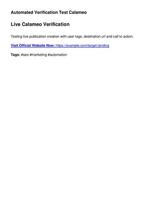 Automated Verification Test Calameo