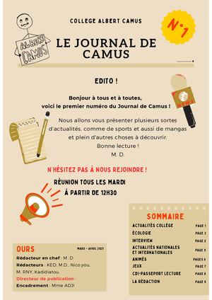 Le Journal de Camus  n°1
