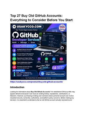Top 27 Buy Old Git Hub Accounts Everything To Consider Before You Start