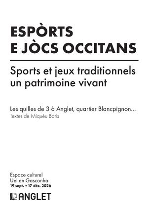 Livret Quilles De Trois - Expo Tivoli