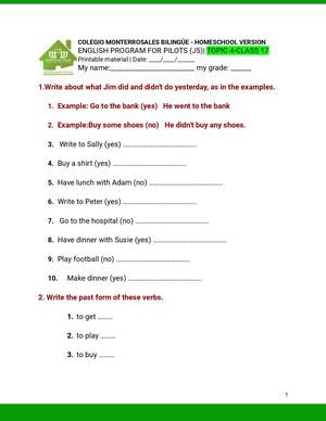 Topic 4 Class 17