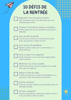 10 Défis De La Rentrée