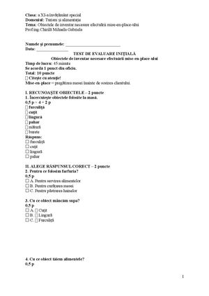 Testare Initiala Xi Sisteme De Servire