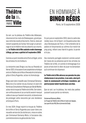 Hommage à Bingo Régis