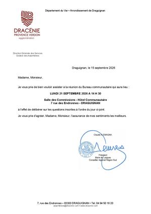 Bureau du 21 septembre 2026