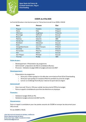 11ème Codir - 4 Mai 2026