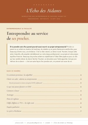 L’Écho des Aidants Newsletter n°2 - Entreprendre au service de ses proches