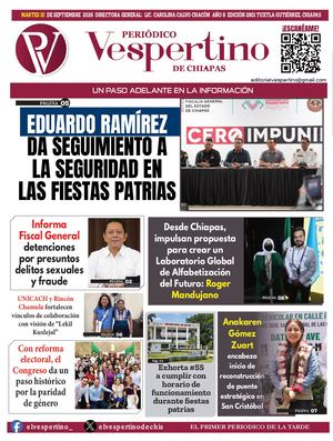 Vespertino De Chiapas 15 De Septembre