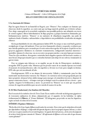 Relato No Vivir Para Morir Corregido