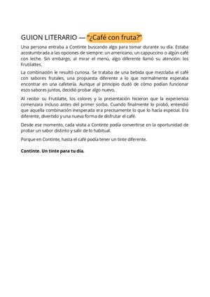 Guion Literario — “¿Café Con Fruta”