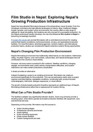 Film Studio In Nepal Exploring Nepal’s Growing Production Infrastructure