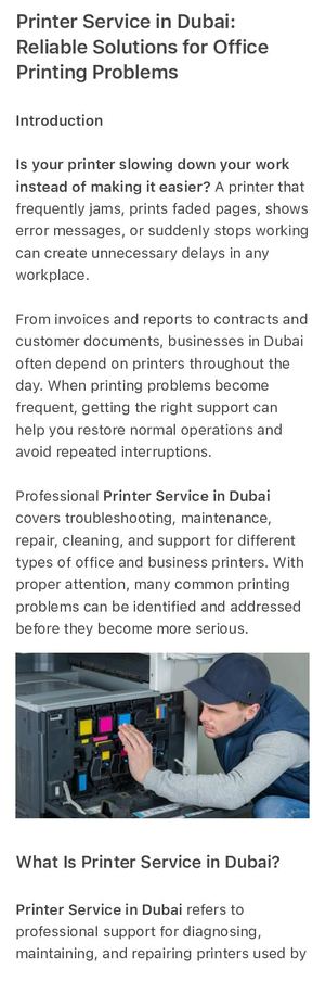 Printer Service In Dubai Reliable Solutions For Office Printing Problems