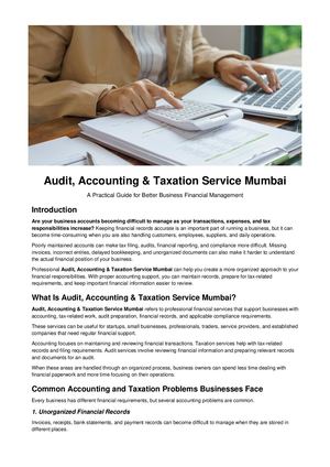 Audit, Accounting & Taxation Service Mumbai Prabhat Tax