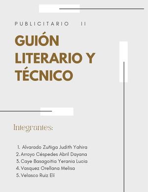 Publicitario Ii Guión Literario Y Técnico