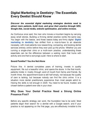 Digital Marketing In Dentistry