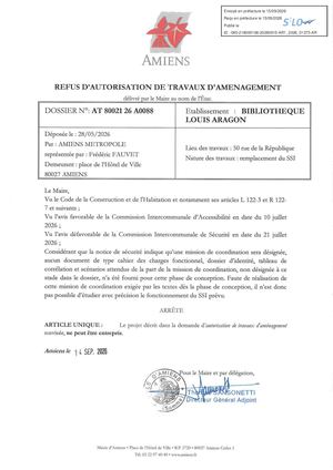 AR1 2026 01373 ARR Autorisation De Trav VIA AR1 2026 01373 20260914 Publiée Le 15 09 2026
