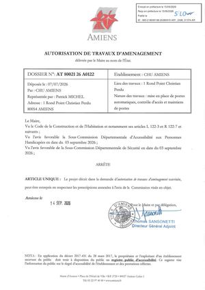AR1 2026 01374  - ARR Autorisation De Trav VIA AR1 2026 01374 20260914 Publiée Le 15 09 2026