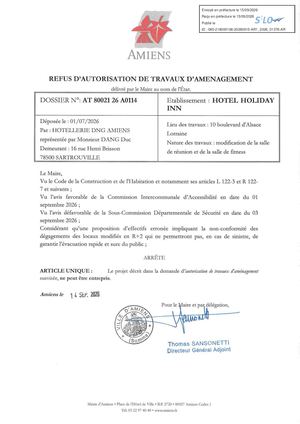 AR1 2026 01376 - ARR Autorisation De Trav VIA AR1 2026 01376 20260914 Publiée Le 15 09 2026