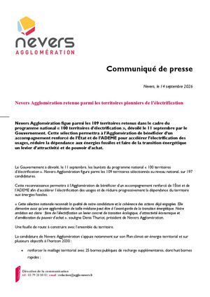 CP NA_ Nevers Agglomération pionnière de l'éléctrification