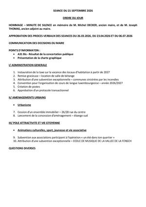 Ordre Du Jour Cm 21 09 2026