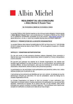 Reglement Jeu Concours - Am X Kusmi Tea