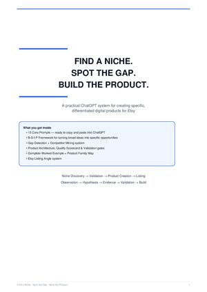 Find A Niche Spot The Gap Build The Product