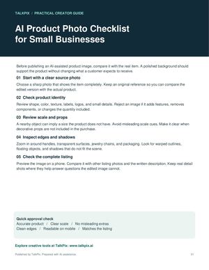 AI Product Photo Checklist for Small Businesses