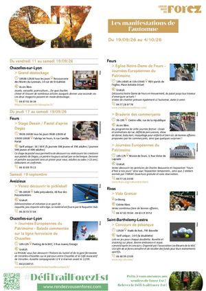 Les Manifestations De Forez Est Du 19 Septembre Au 4 Octobre 2026