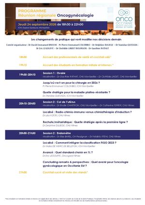 Programme Réunion Régionale Oncogynécologie 2026