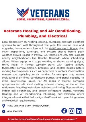 Veterans Heating And Air Conditioning, Plumbing, And Electrical
