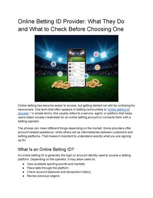 Online Betting Id Provider