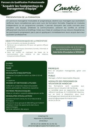 Sp Pqp “Acquérir Les Fondamentaux Du Management D'équipe”