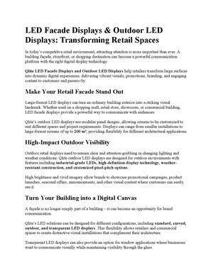 Led Facade Displays & Outdoor Led Displays Transforming Retail Spaces