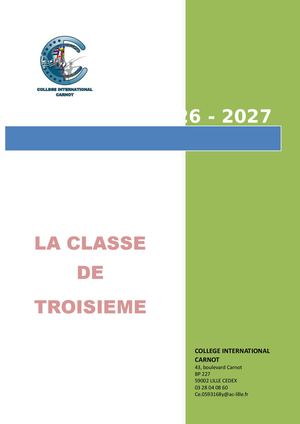 La Classe De Troisieme 2026 2027 3
