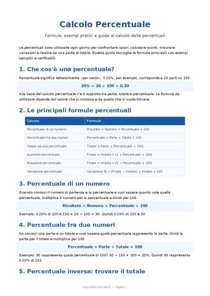 Calcolo Percentuale: Formule, Esempi e Calcolatore Online
