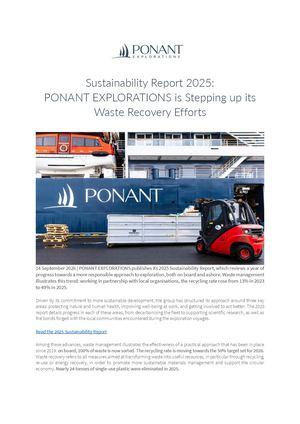 Sustainability Report 2025 PONANT EXPLORATIONS Is Stepping Up Its Waste Recovery Efforts