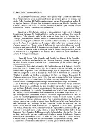 El Doctor Pedro Gonzalez Del Castillo Y Su Parentela