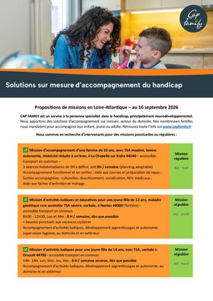 Propositions De Missions Via Cap Family Au 16 Septembre 2026